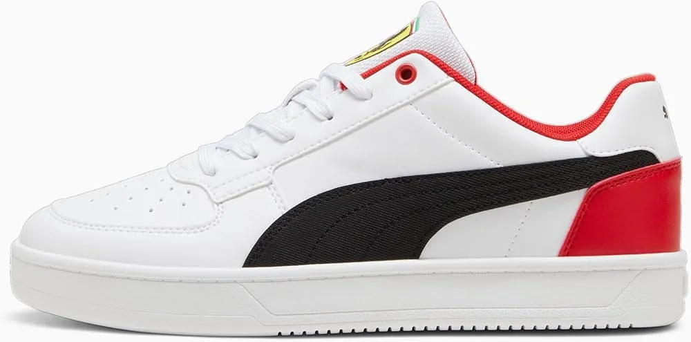 PUMA Ferrari Caven 2.0 Sneakers, White/Black/Rosso Corsa, US 8 M