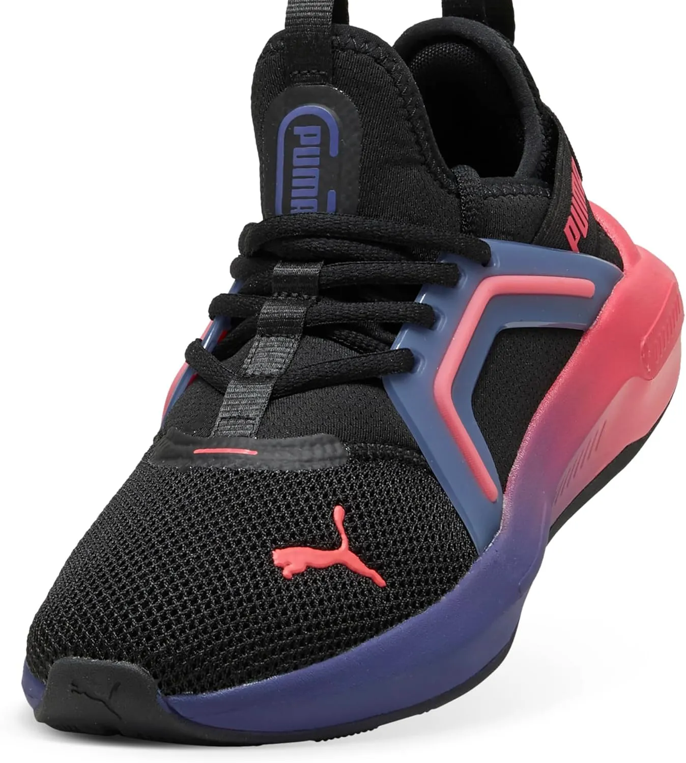 PUMA Softride Enzo Sneaker, Black-Red Fire, 6 US Unisex Big Kid