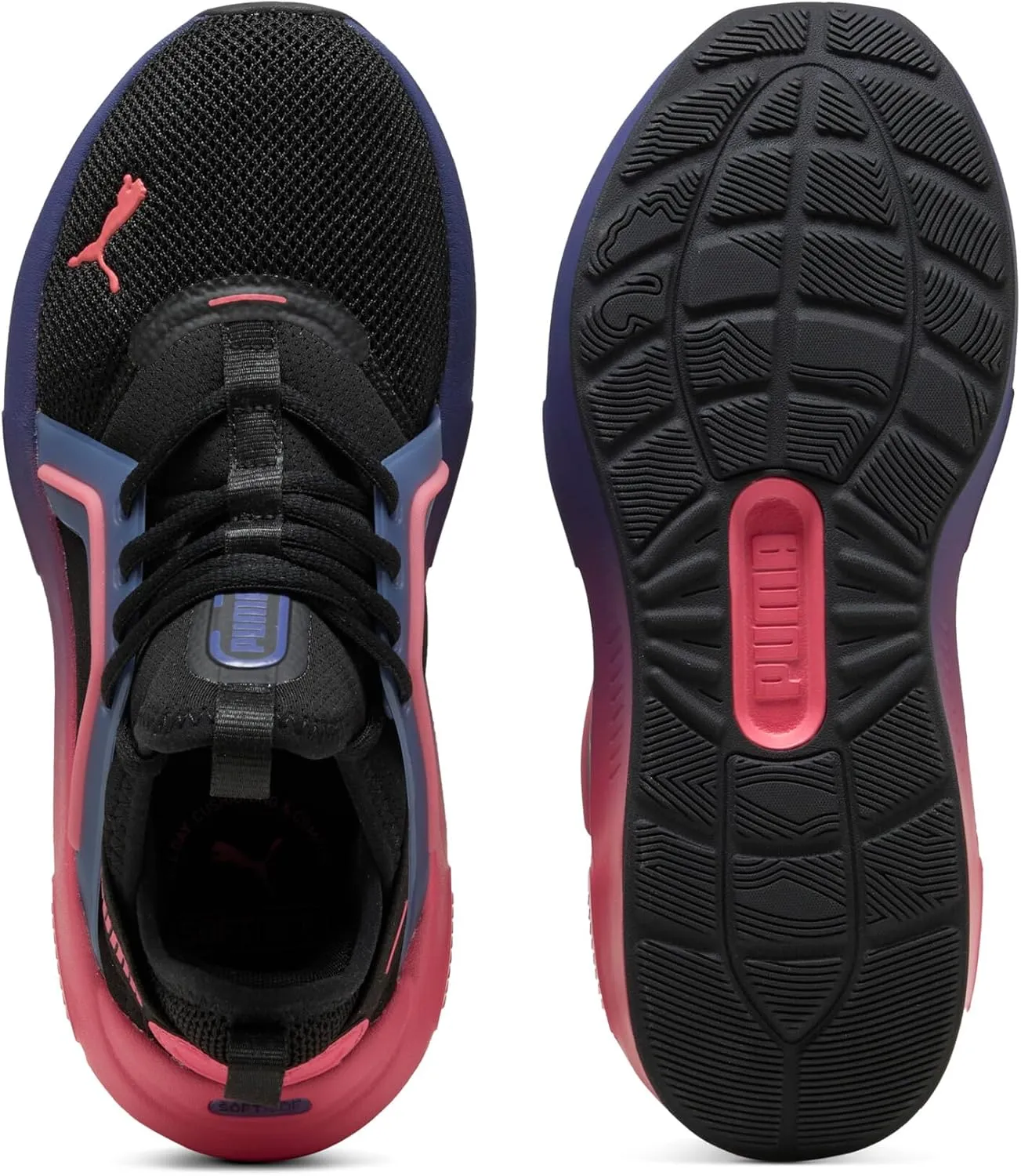 PUMA Softride Enzo Sneaker, Black-Red Fire, 6 US Unisex Big Kid