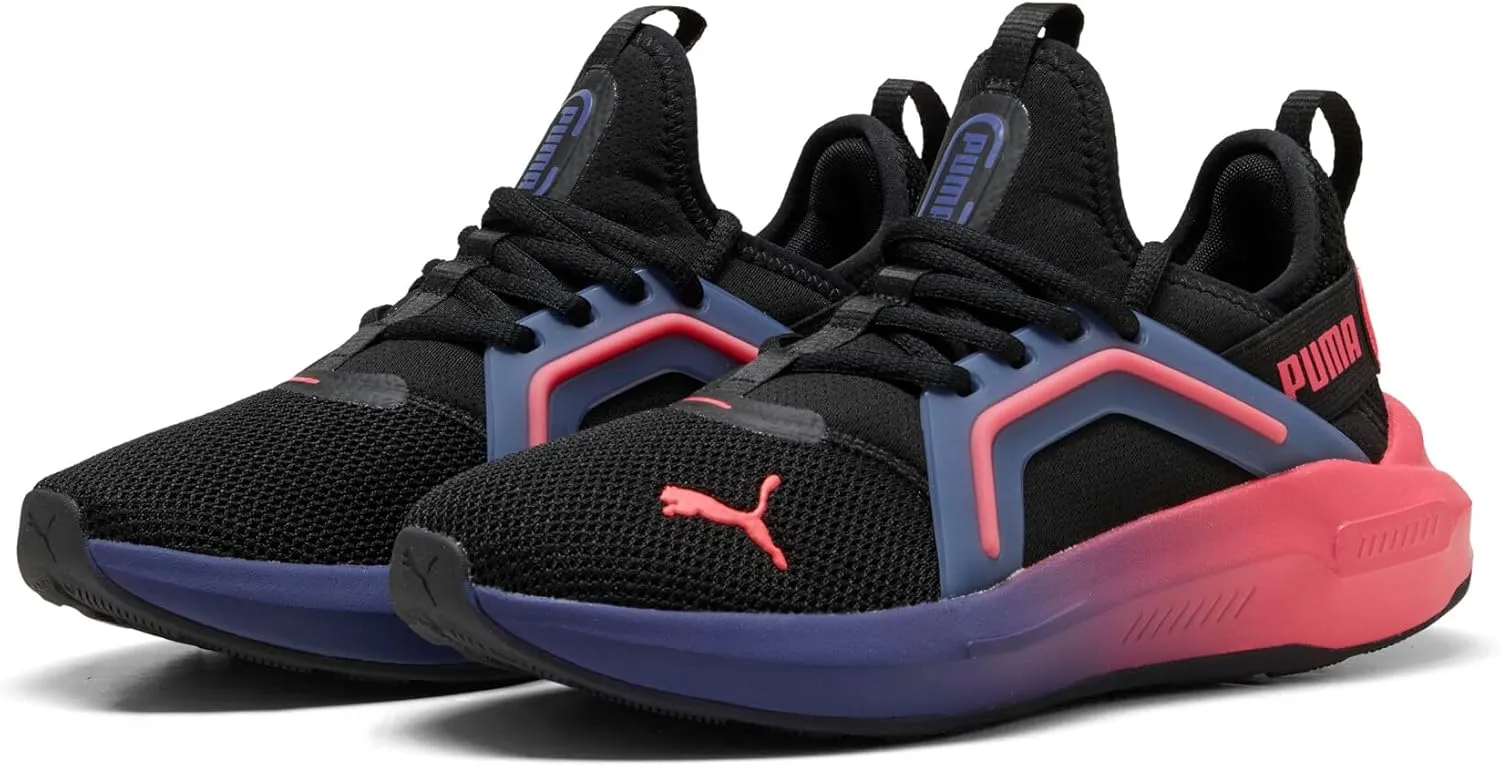 PUMA Softride Enzo Sneaker, Black-Red Fire, 6 US Unisex Big Kid