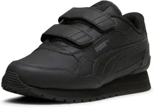 PUMA ST Runner Hook and Loop Sneaker, Black-Shadow Gray, 1.5 US Unisex Little Kid