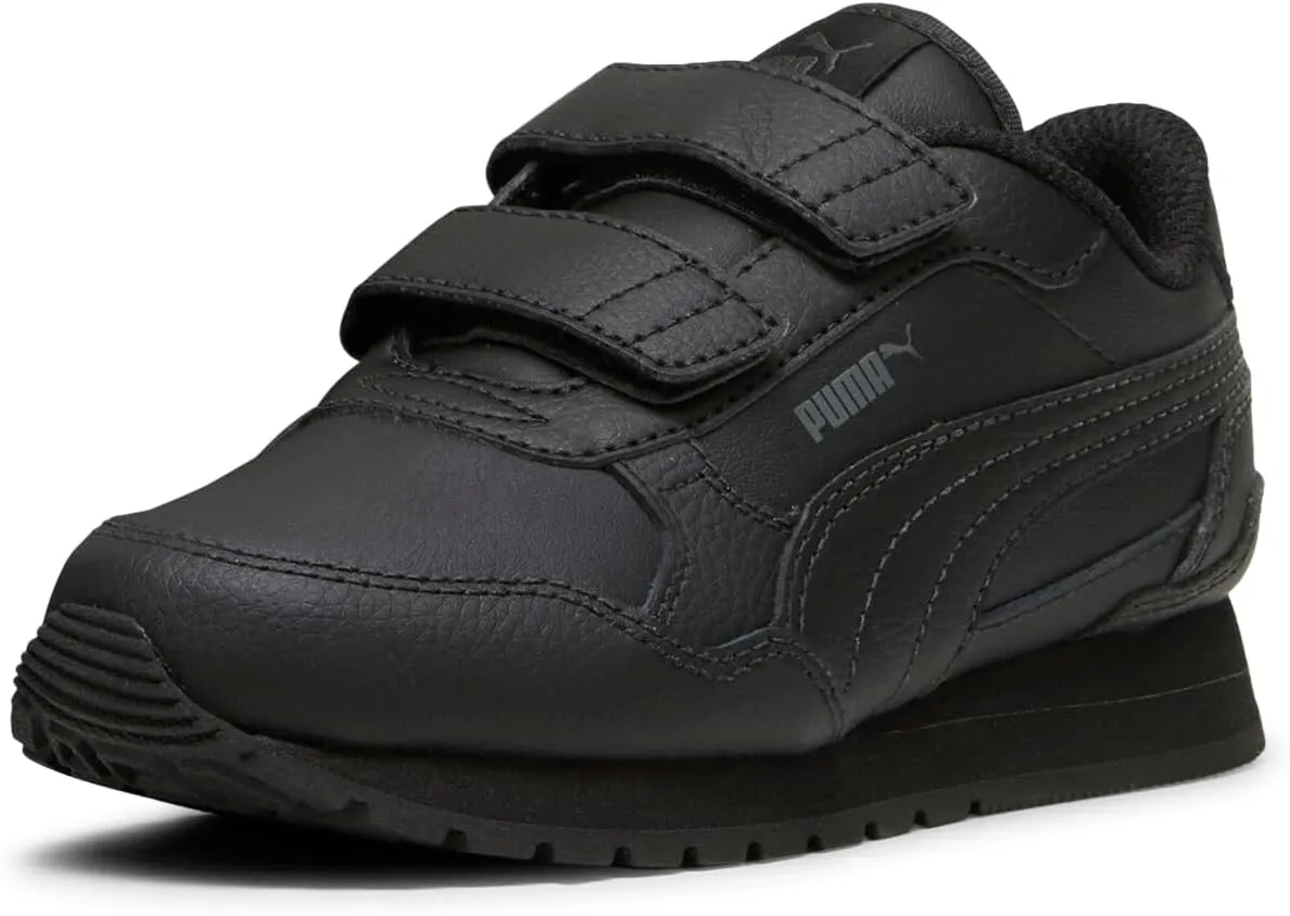 PUMA ST Runner Hook and Loop Sneaker, Black-Shadow Gray, 1.5 US Unisex Little Kid