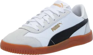 PUMA Unisex-Child Shoes Club 5v5 Sneaker, White Black-Feather Gray, 4 US Big Kid