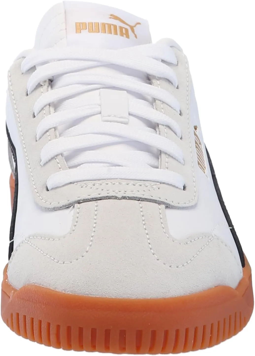 PUMA Unisex-Child Shoes Club 5v5 Sneaker, White Black-Feather Gray, 4 US Big Kid