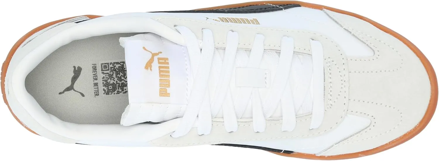 PUMA Unisex-Child Shoes Club 5v5 Sneaker, White Black-Feather Gray, 4 US Big Kid