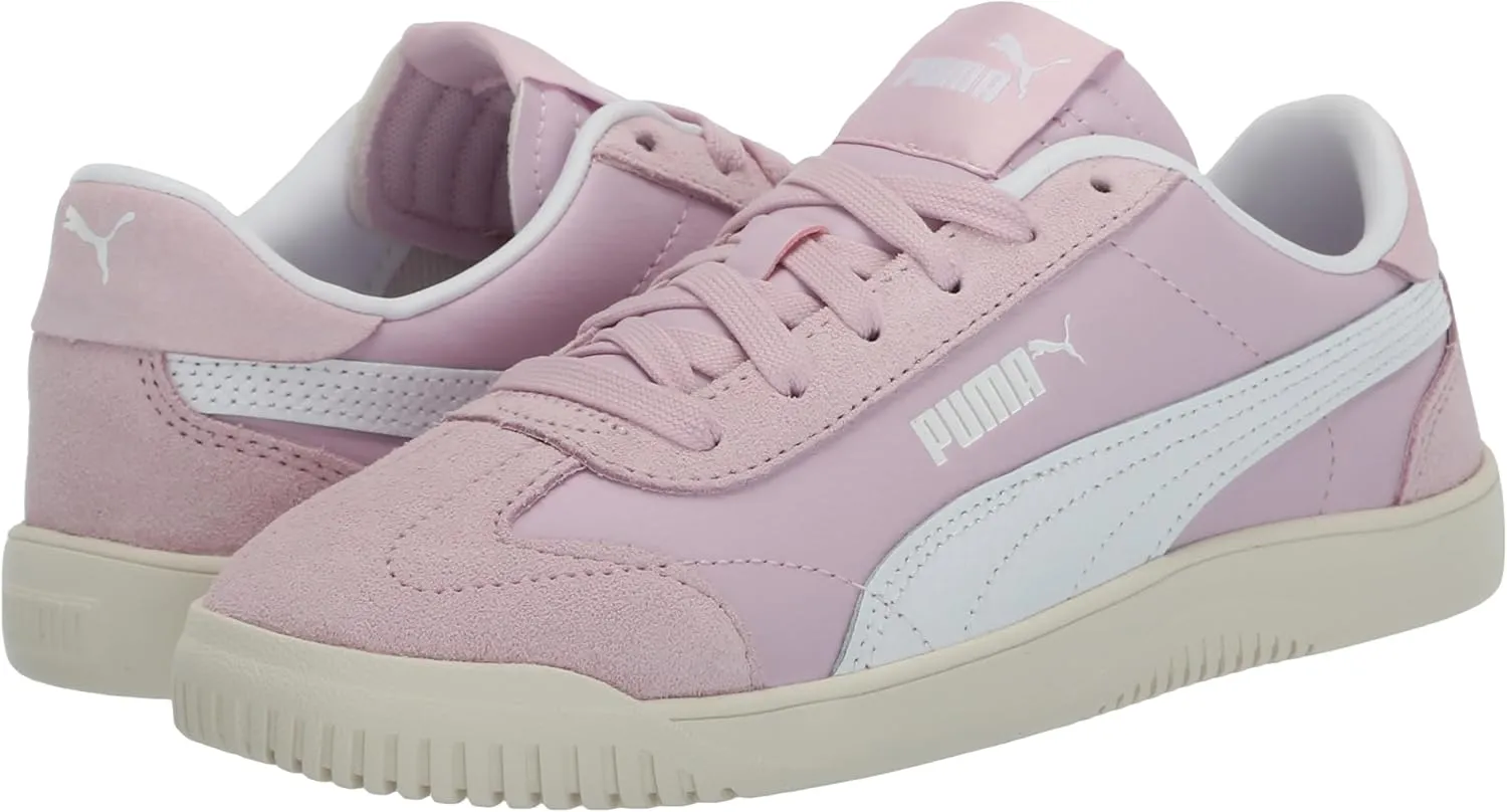 PUMA Unisex-Child Shoes Club 5v5 Sneaker, White Black-Feather Gray, 4 US Big Kid