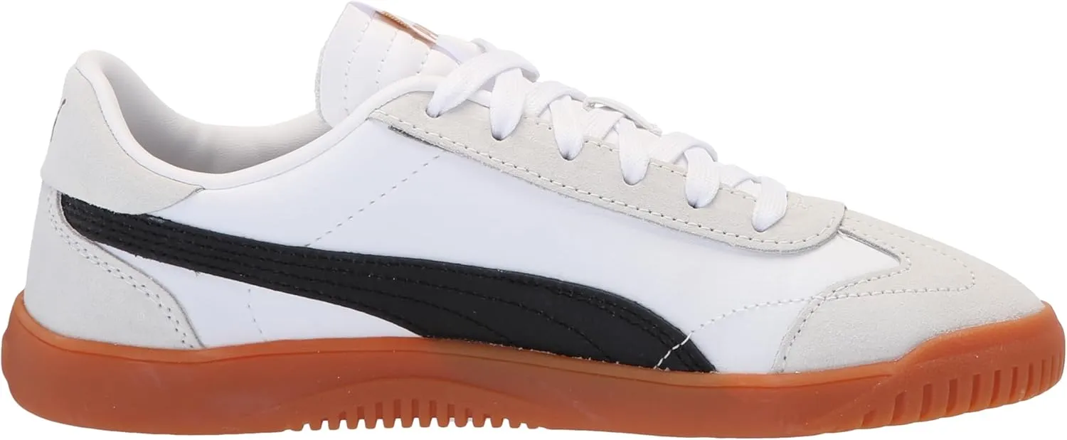 PUMA Unisex-Child Shoes Club 5v5 Sneaker, White Black-Feather Gray, 4 US Big Kid