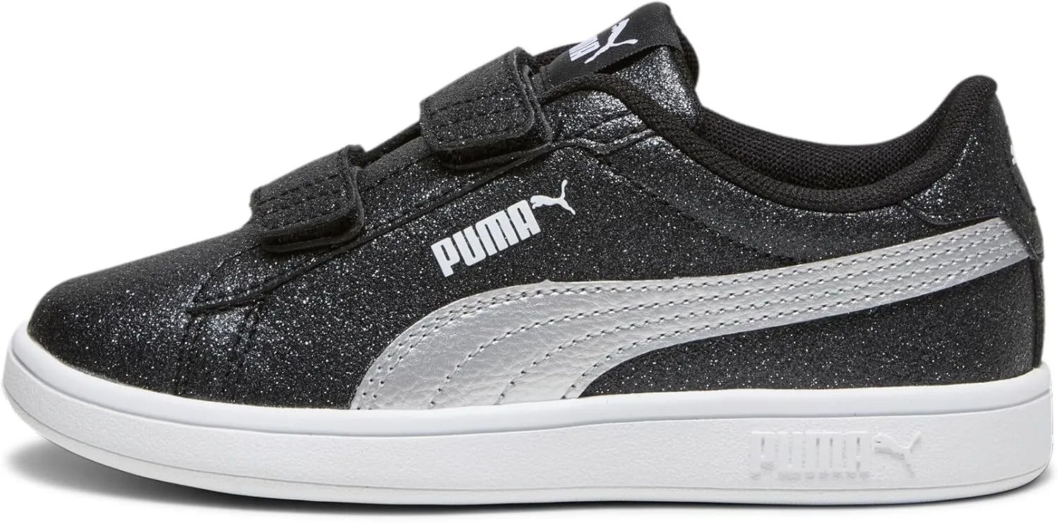 PUMA Unisex-Child Smash 3.0 Leather Hook and Loop Sneaker