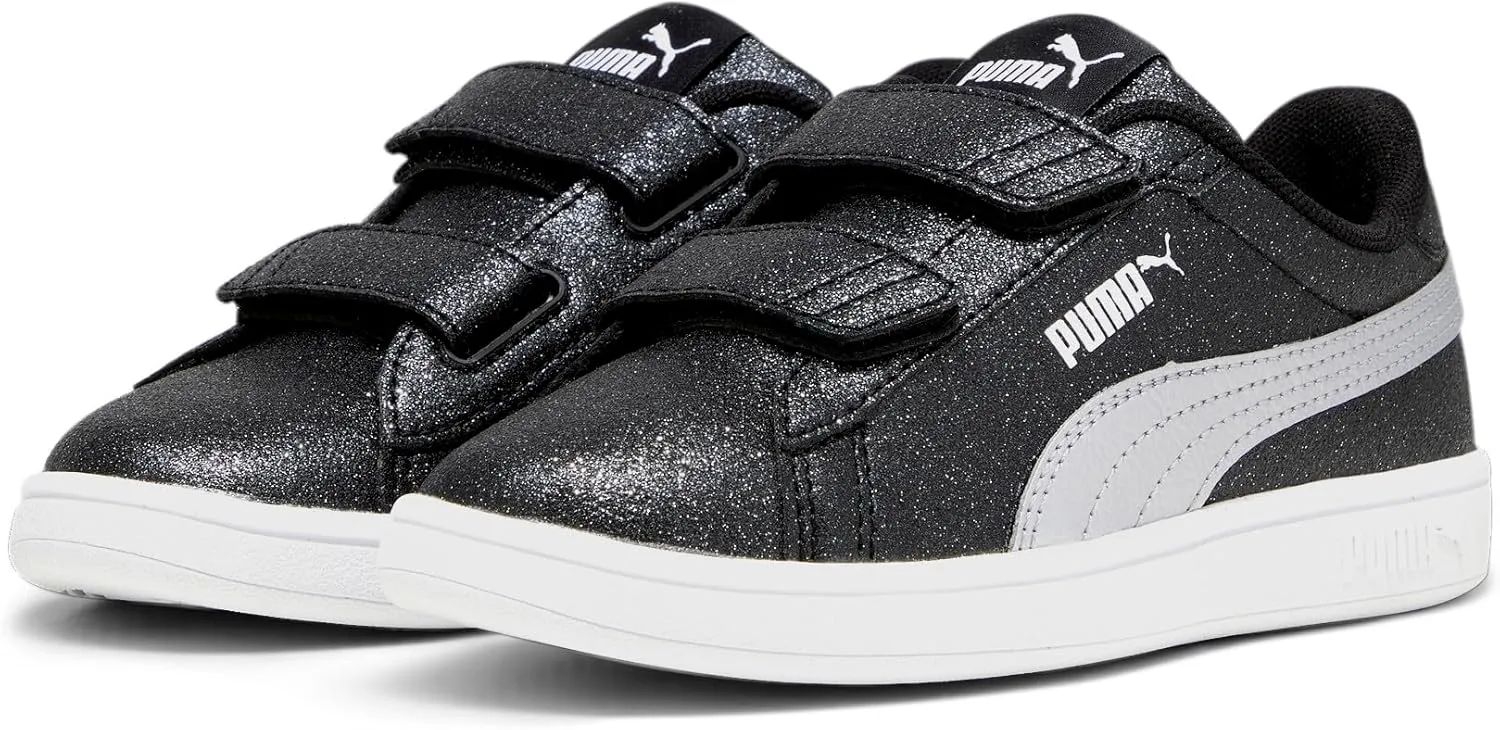 PUMA Unisex-Child Smash 3.0 Leather Hook and Loop Sneaker