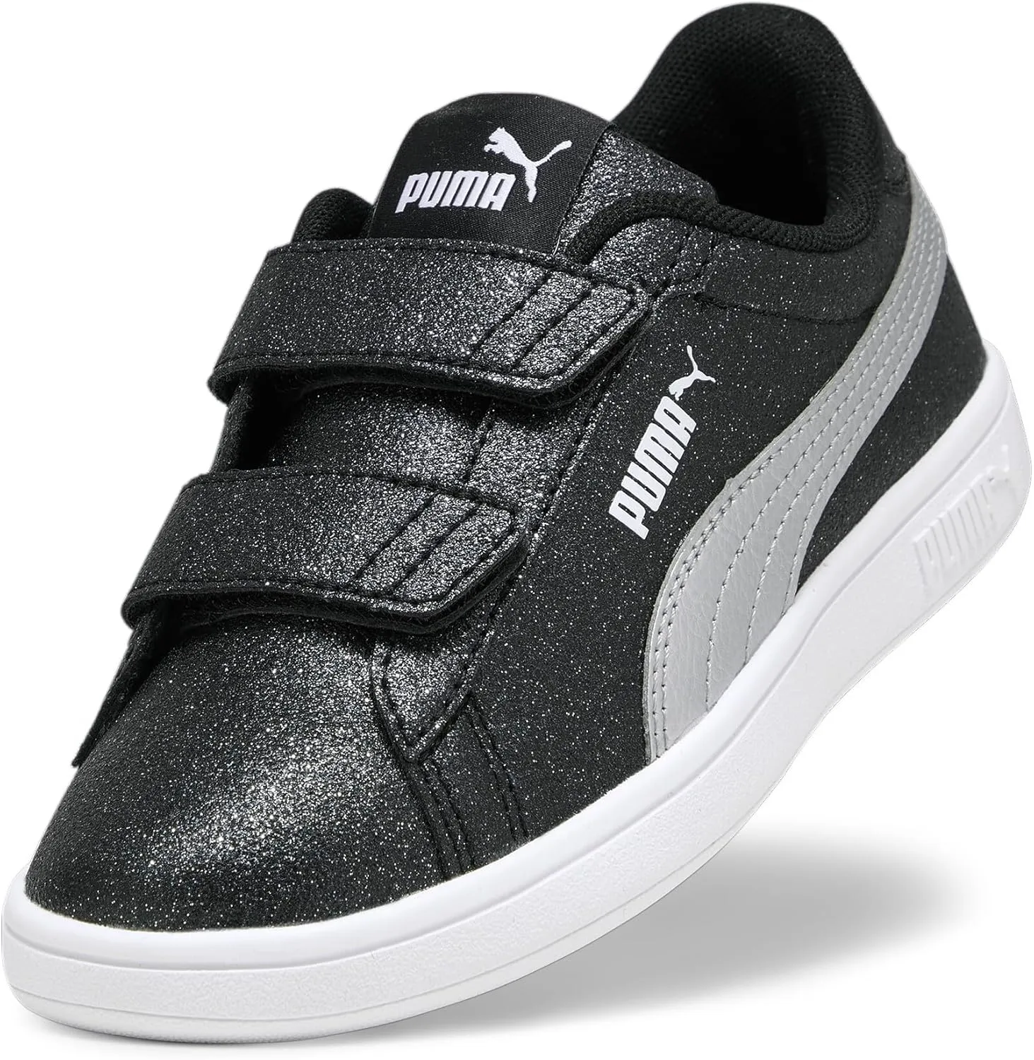 PUMA Unisex-Child Smash 3.0 Leather Hook and Loop Sneaker