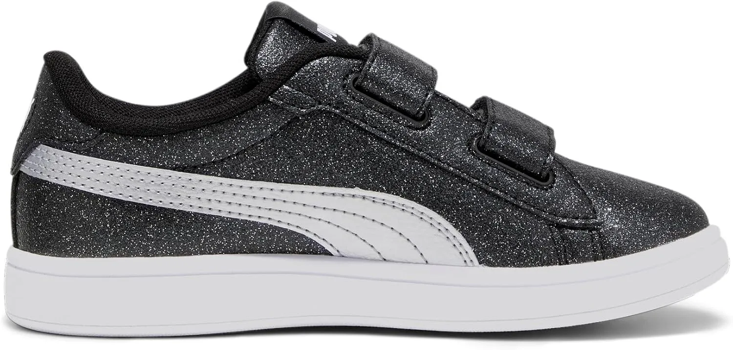 PUMA Unisex-Child Smash 3.0 Leather Hook and Loop Sneaker