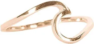 Pura Vida Rose Gold Coated Wave Ring - Gold Plated .925 Sterling Silver - Size 7
