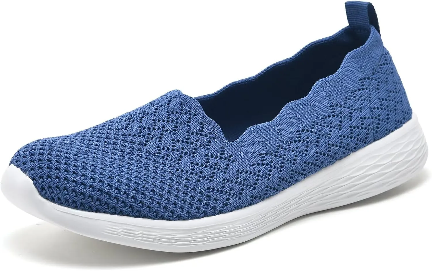 Puxowe Women's Slip on Walking Loafer Shoes-Lightweight Flat Shoes for Women Low-Top Round Toe Knit Memory Foam Sneaker