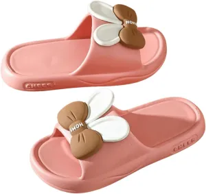 Rabbit Bow Slide Slippers Sandals Cute Women Slide Non Slip Outdoor Indoor Footwear Funny Slide Slippers