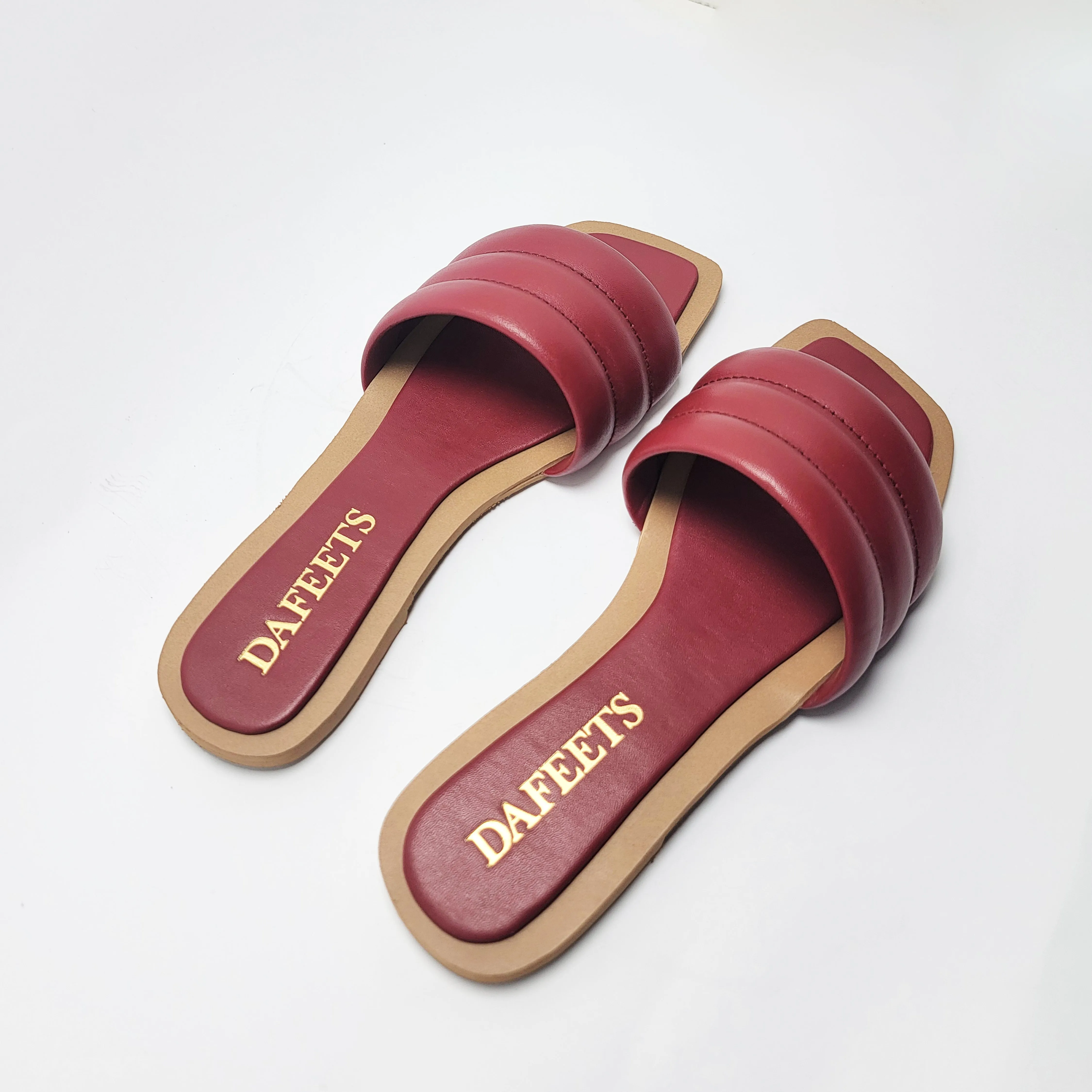 Red Flat Slide Sandals – Bold and Stylish Women's Footwear