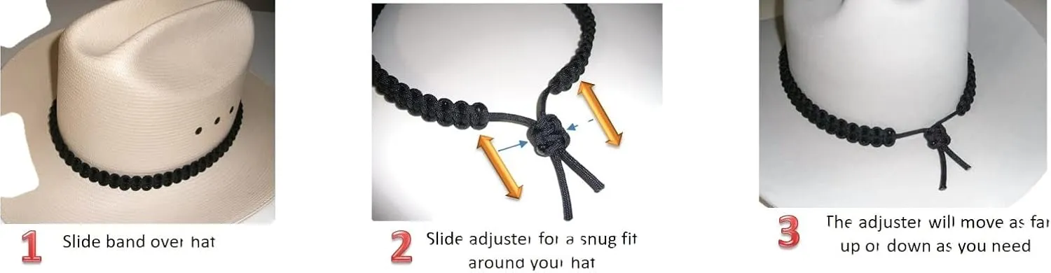 RedVex Paracord Hat Band - Cowboy Hat Band - Choose your color and style