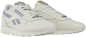 Reebok Mens Classic Leather Sneaker, Chalk/Vinblu/Bon, 7.5