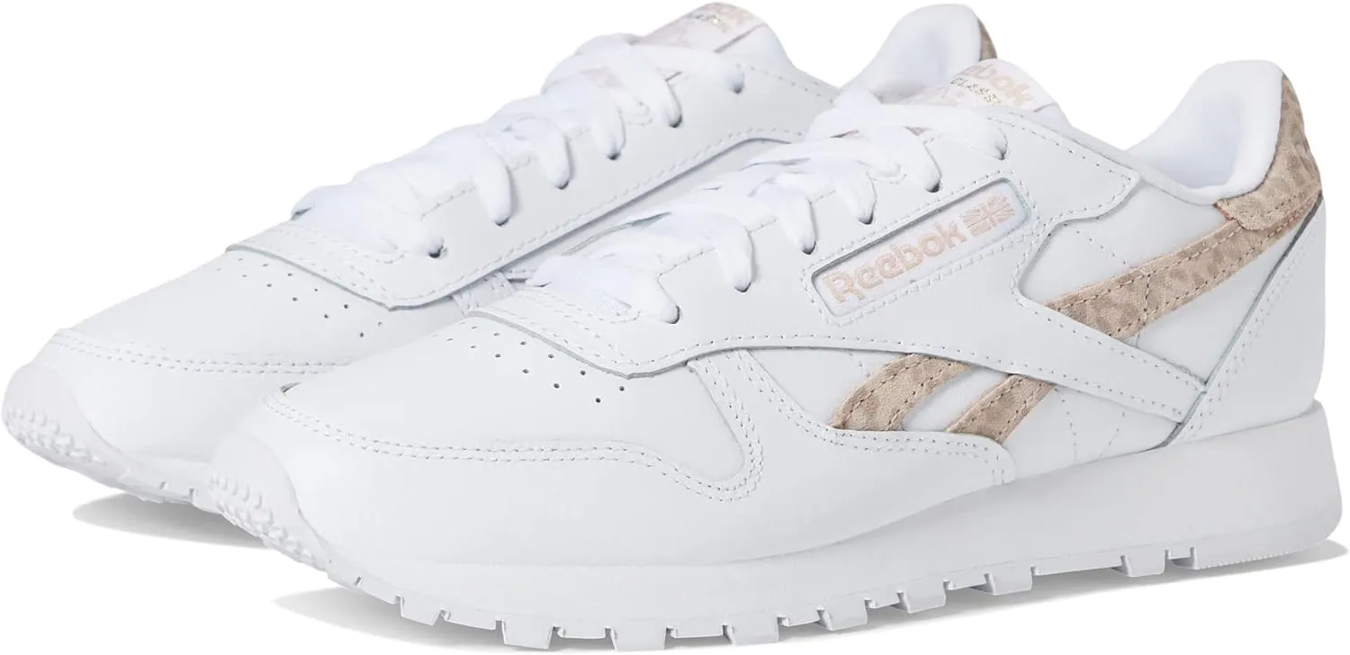 Reebok Women's Classic Leather Sneaker, White/Soft Ecru, 7.5