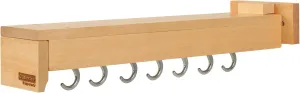 Rev-A-Shelf 22" Pullout Kitchen Cabinet Pantry Organizer with 7 Hanging Hooks with Ball Bearing Slide System, Maple Wood, GLD-W22-SC-7