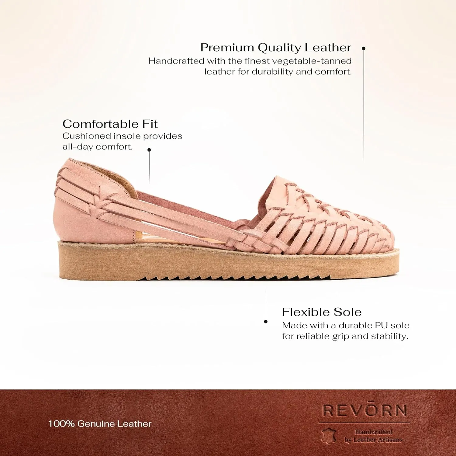 REVORN - ALLURE Designer Huarache | Handcrafted Women Sandal | 100% Genuine Leather | Ultra Comfortable Insole | Flexible Sole | Sophisticated Design