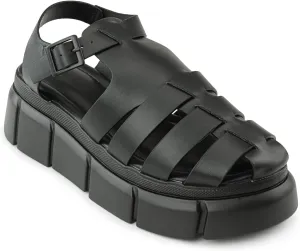 RF ROOM OF FASHION Women's Cutout Lug Sole Platform Fisherman Clog Sandals