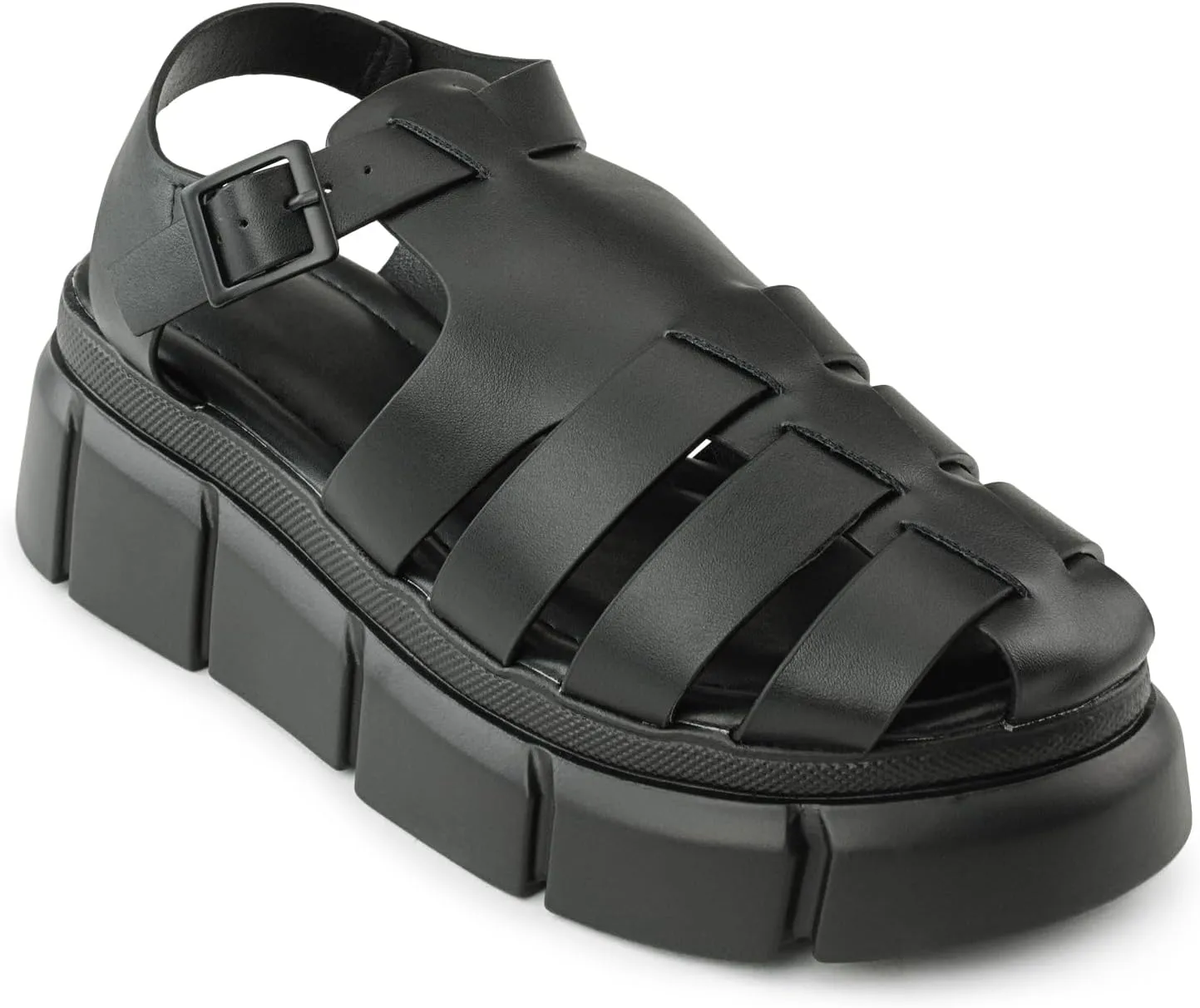 RF ROOM OF FASHION Women's Cutout Lug Sole Platform Fisherman Clog Sandals