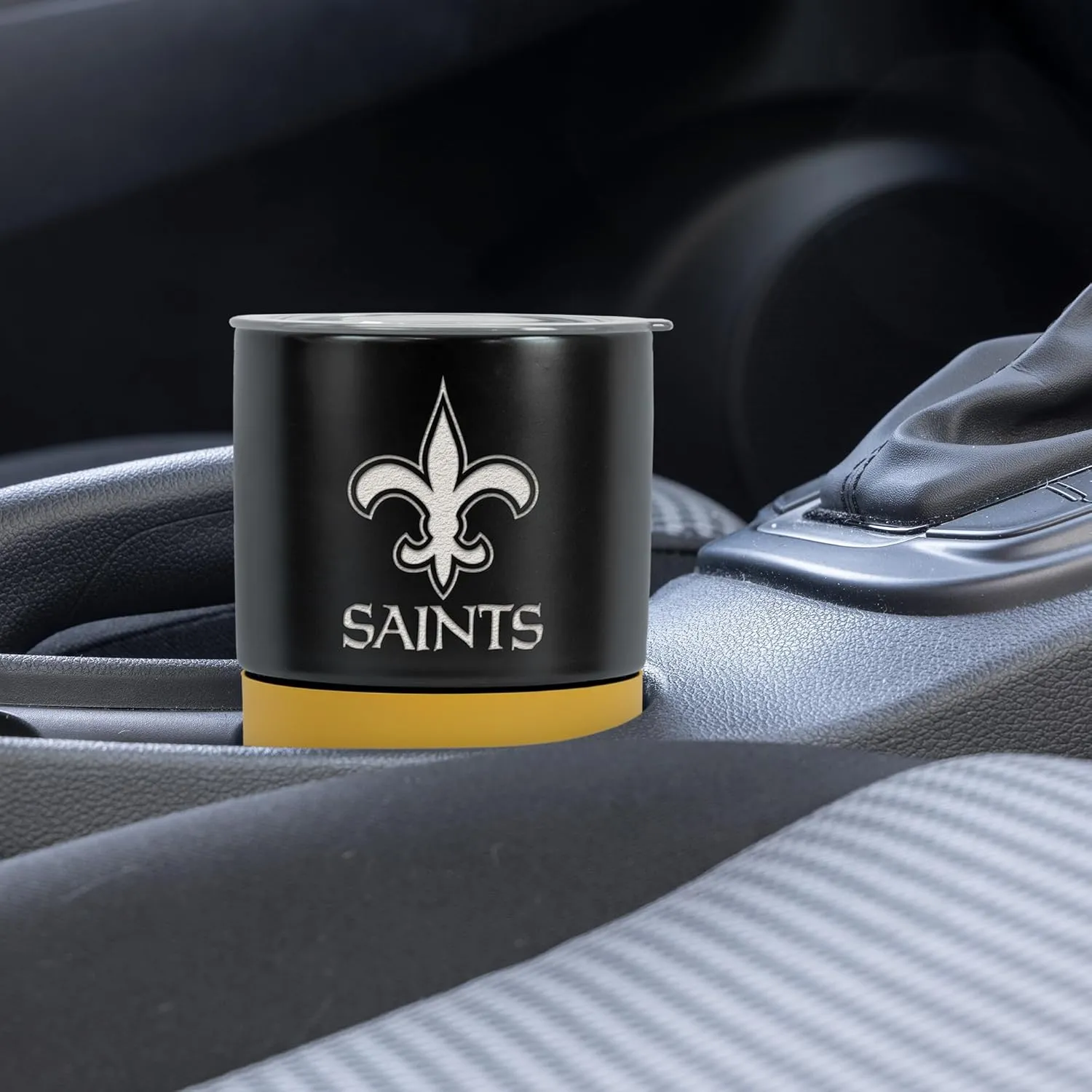 Rico Industries NFL Licensed 16 oz Ceramic Tumbler with Silicone Grip, Deep Laser Engraved Logo, Travel Coffee Mug With Slide Lid, Portable Cup For Office or Home Use, Matte Finish