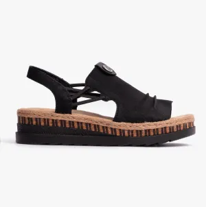 Rieker V7972-00 Womens Sandals Black