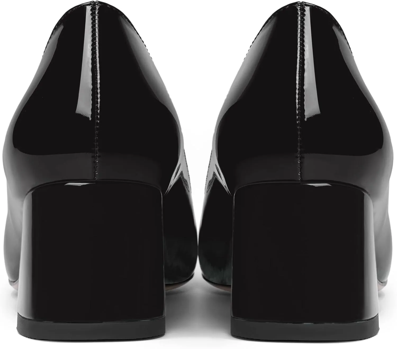 ROSERWISH Womens Fashion Casual Patent Slip On Wedding Pointed Toe Chunky Low Heel Pumps Dress Shoes 2 Inch
