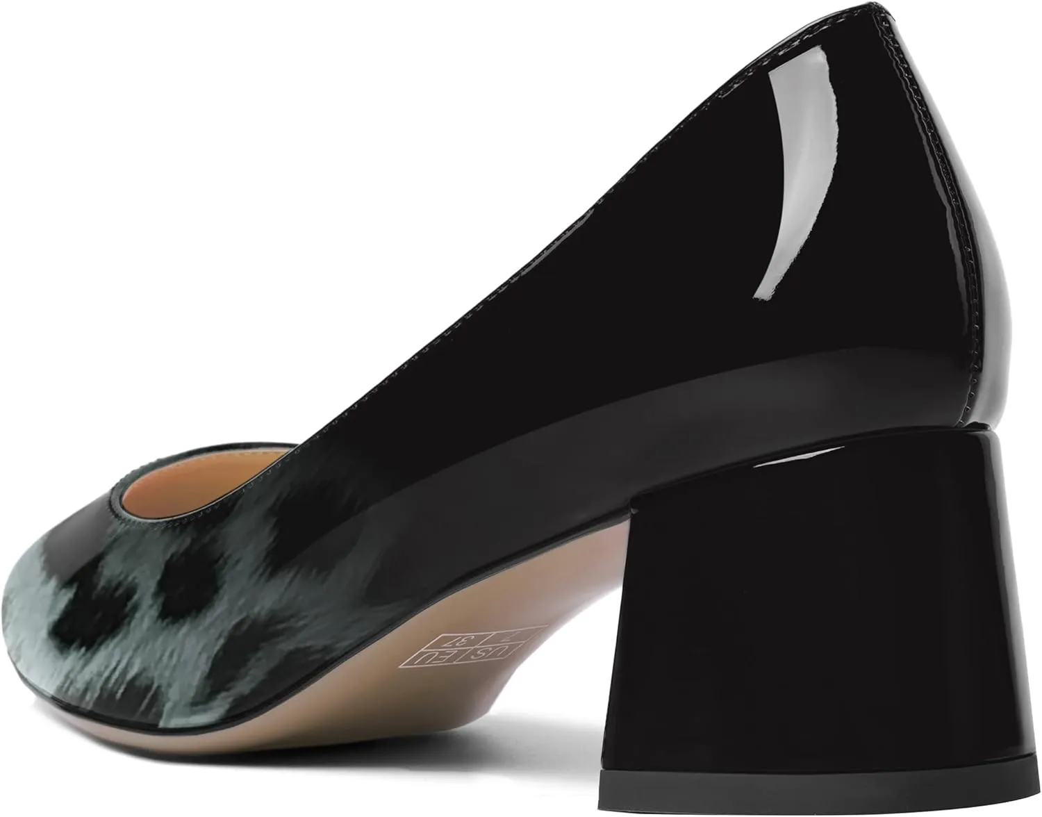 ROSERWISH Womens Fashion Casual Patent Slip On Wedding Pointed Toe Chunky Low Heel Pumps Dress Shoes 2 Inch