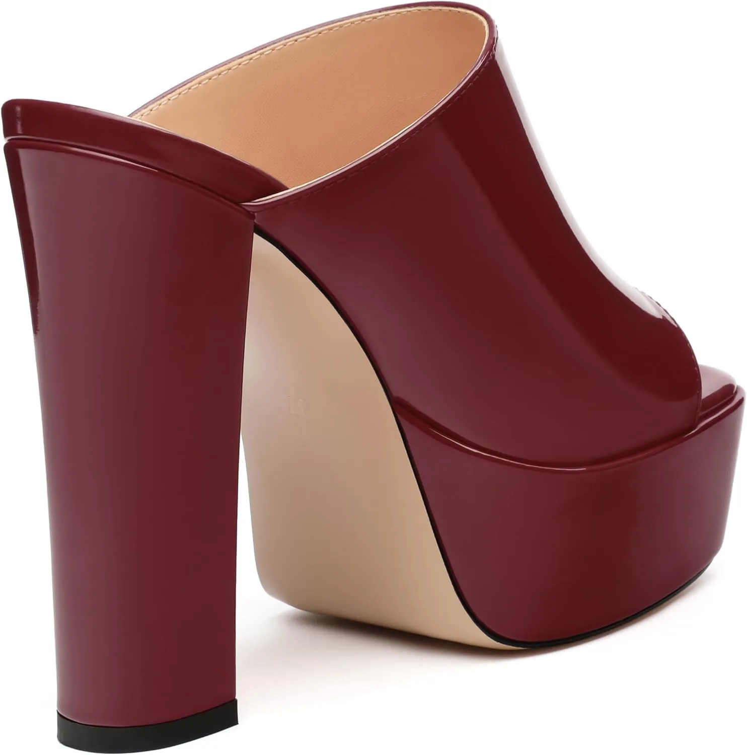 ROSERWISH Women's Platform Heels High Chunky Block Heel Sandals Sexy Open Toe Slip on Heels for Women Slide Mules Dressy Pumps Shoes