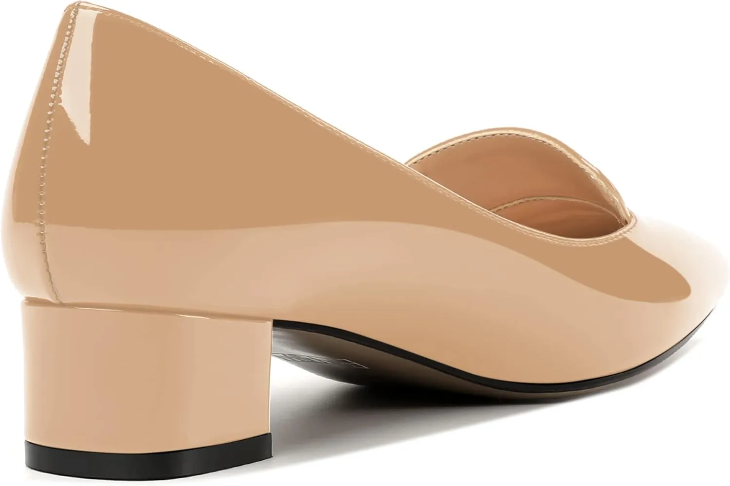 ROSERWISH Womens Slip On Patent Pointed Toe Casual Fashion Work Chunky Low Heel Pumps Shoes 1.5 Inch