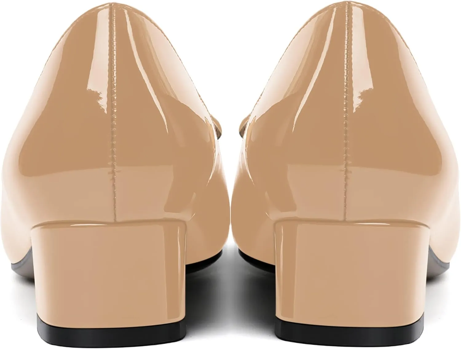 ROSERWISH Womens Slip On Patent Pointed Toe Casual Fashion Work Chunky Low Heel Pumps Shoes 1.5 Inch