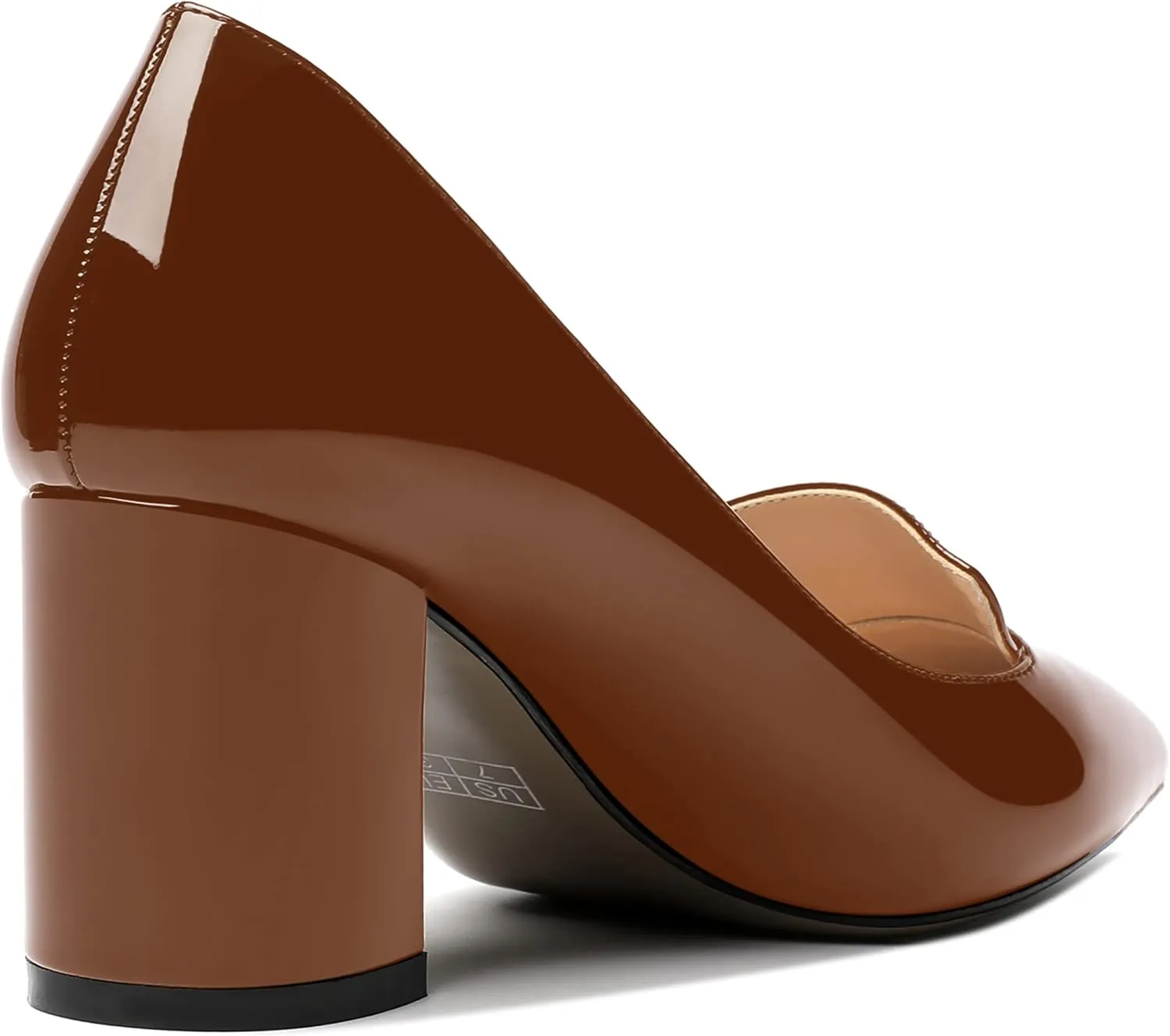 ROSERWISH Womens Slip On Pointed Toe Elegant Sexy Patent Party Chunky High Heel Pumps Dress Shoes 2.5 Inch