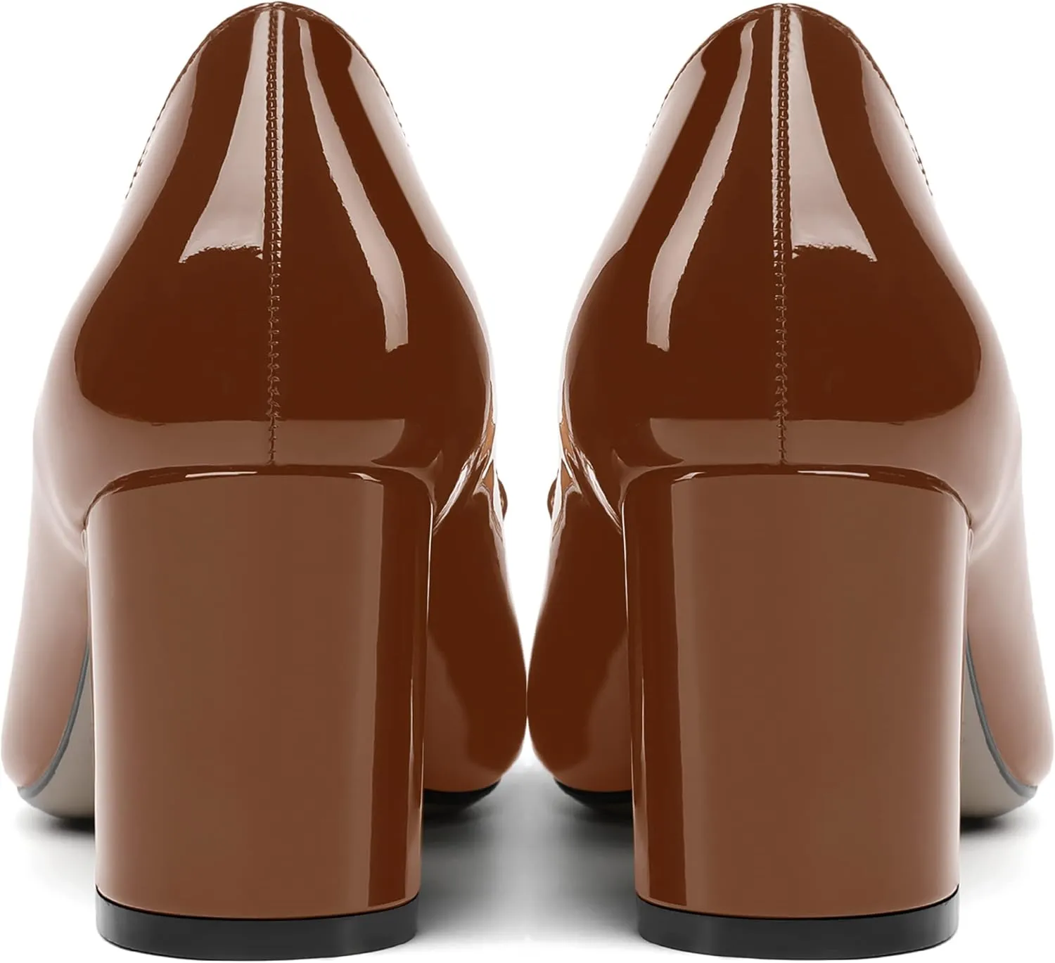 ROSERWISH Womens Slip On Pointed Toe Elegant Sexy Patent Party Chunky High Heel Pumps Dress Shoes 2.5 Inch