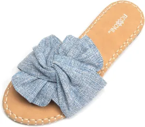 Roxoni Women Open Toe Sandal Indoor Outdoor Slides Shoes Spring Summer Slippers