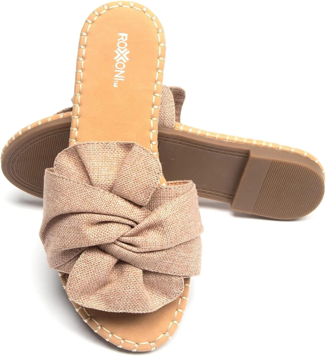 Roxoni Women Open Toe Sandal Indoor Outdoor Slides Shoes Spring Summer Slippers