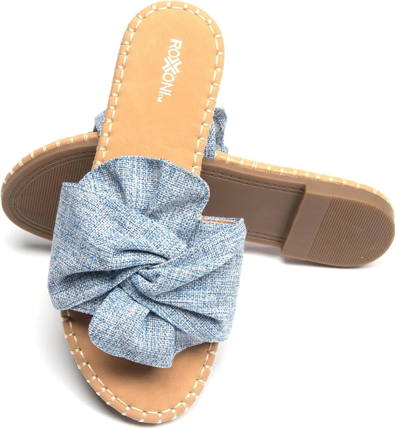 Roxoni Women Open Toe Sandal Indoor Outdoor Slides Shoes Spring Summer Slippers