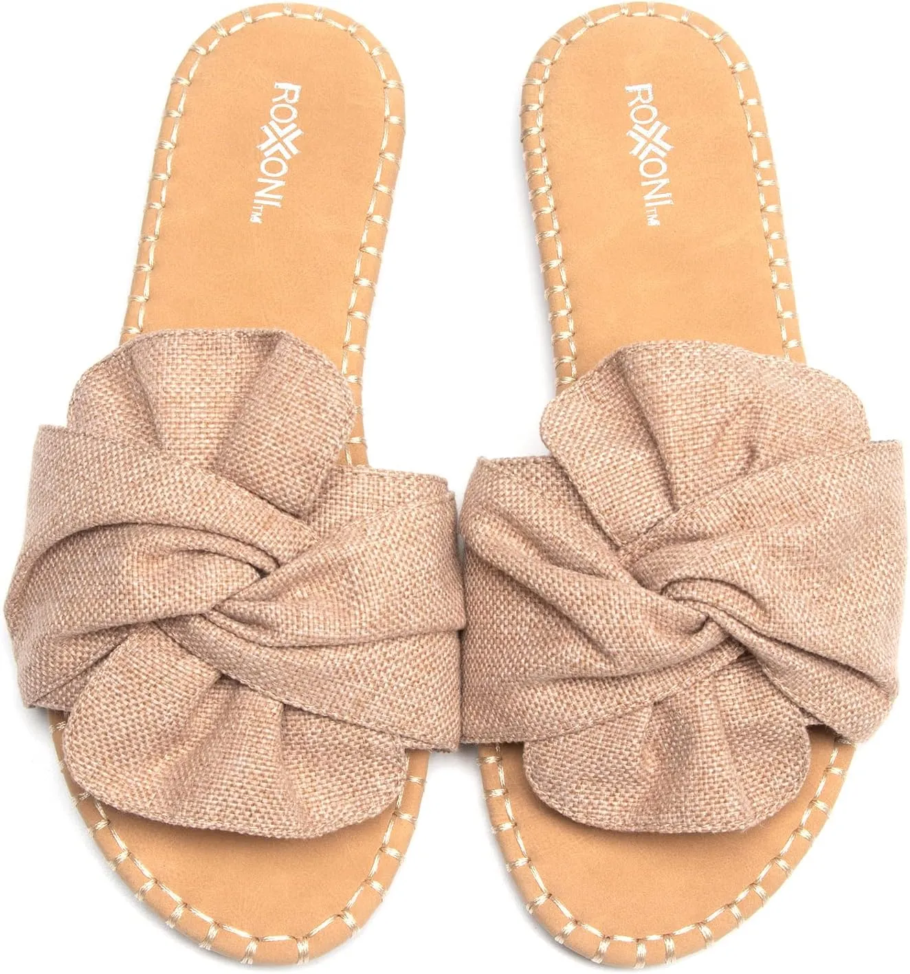 Roxoni Women Open Toe Sandal Indoor Outdoor Slides Shoes Spring Summer Slippers