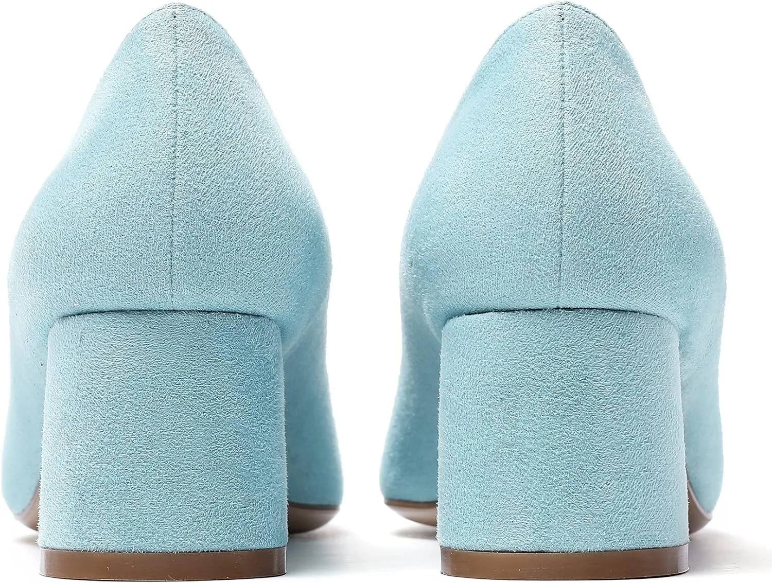 SAMMITOP Women's Women's Chunky Heels Slip-on Pumps Comfortable Leather Mid Heel Pointed Toe Block Office Classic Shoes 5 cm Heel