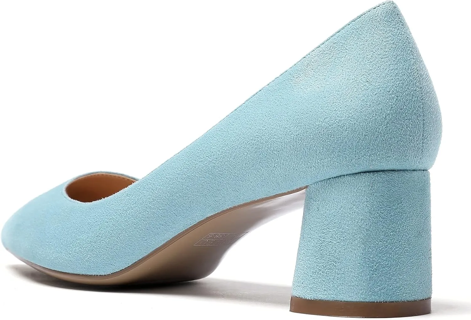 SAMMITOP Women's Women's Chunky Heels Slip-on Pumps Comfortable Leather Mid Heel Pointed Toe Block Office Classic Shoes 5 cm Heel
