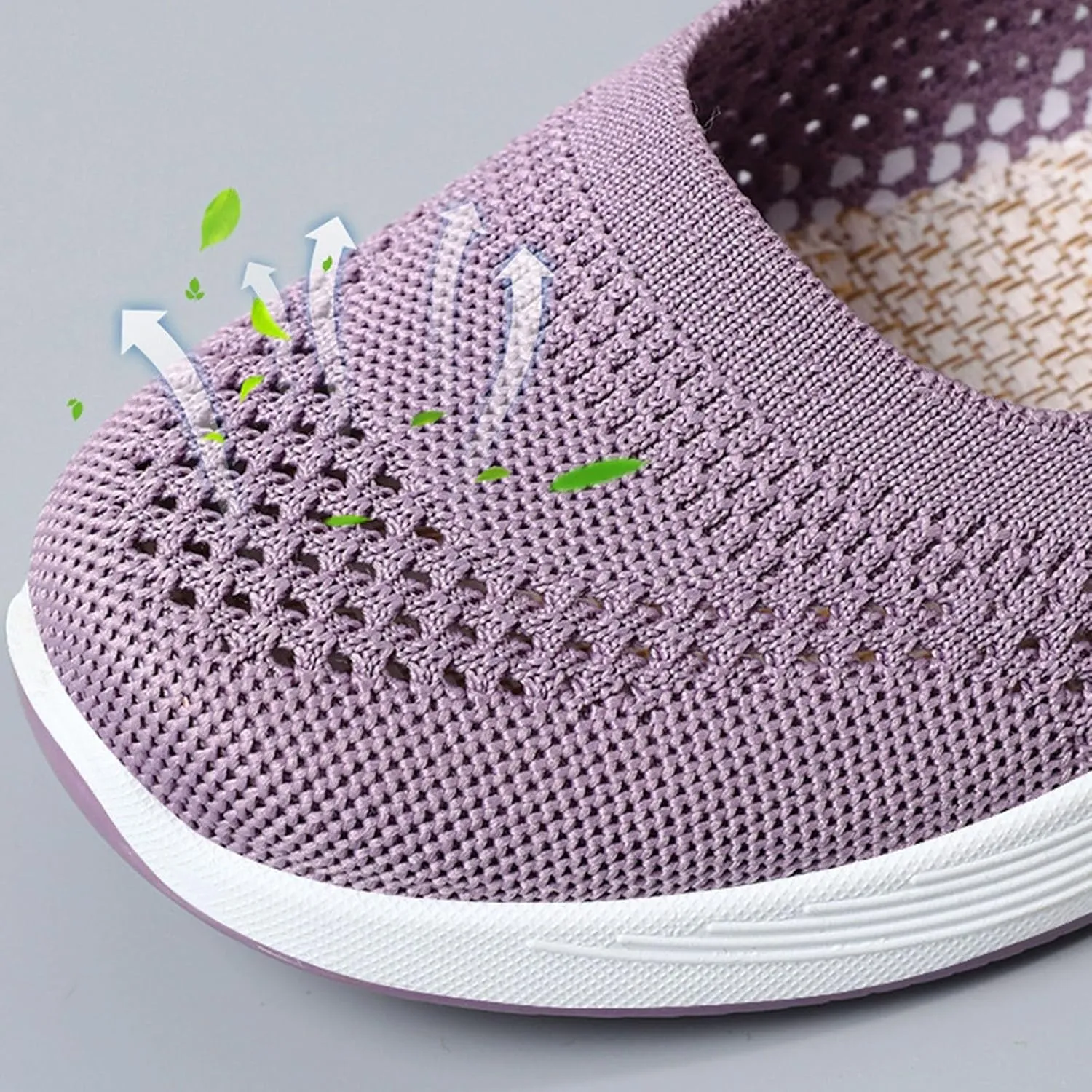Sandals for Women 2025 Dressy Breathable Mesh Athletic Flats For Womens Closed Toe Solid Color Orthopedic Sneakers