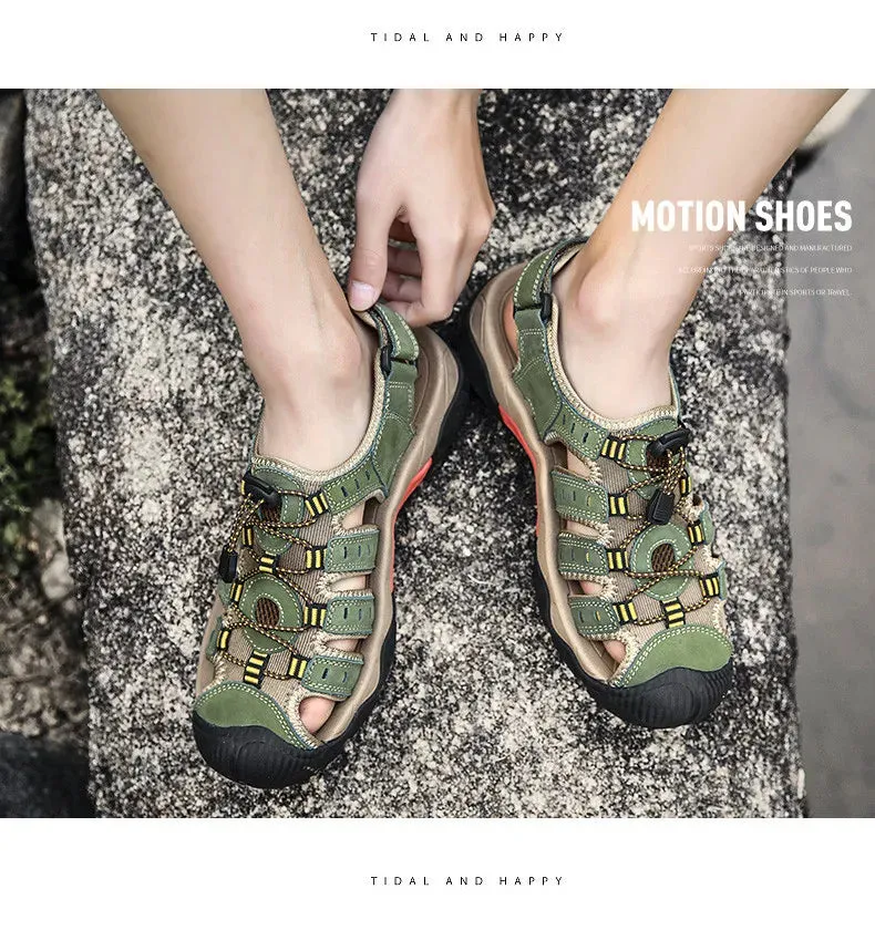 Sandals Sandals Global shipping Leather Sandals Large Great savings Comfort New Outdoor Soft Summer Shoes Men Men Genuine Roman Shoes Beach Men's Size Shoes