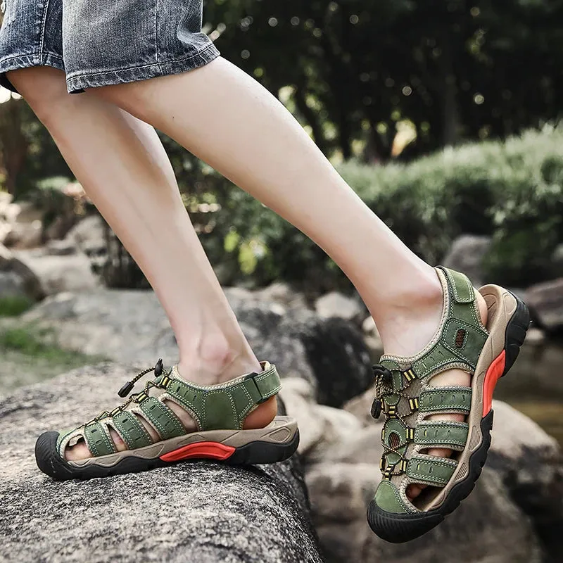 Sandals Sandals Global shipping Leather Sandals Large Great savings Comfort New Outdoor Soft Summer Shoes Men Men Genuine Roman Shoes Beach Men's Size Shoes
