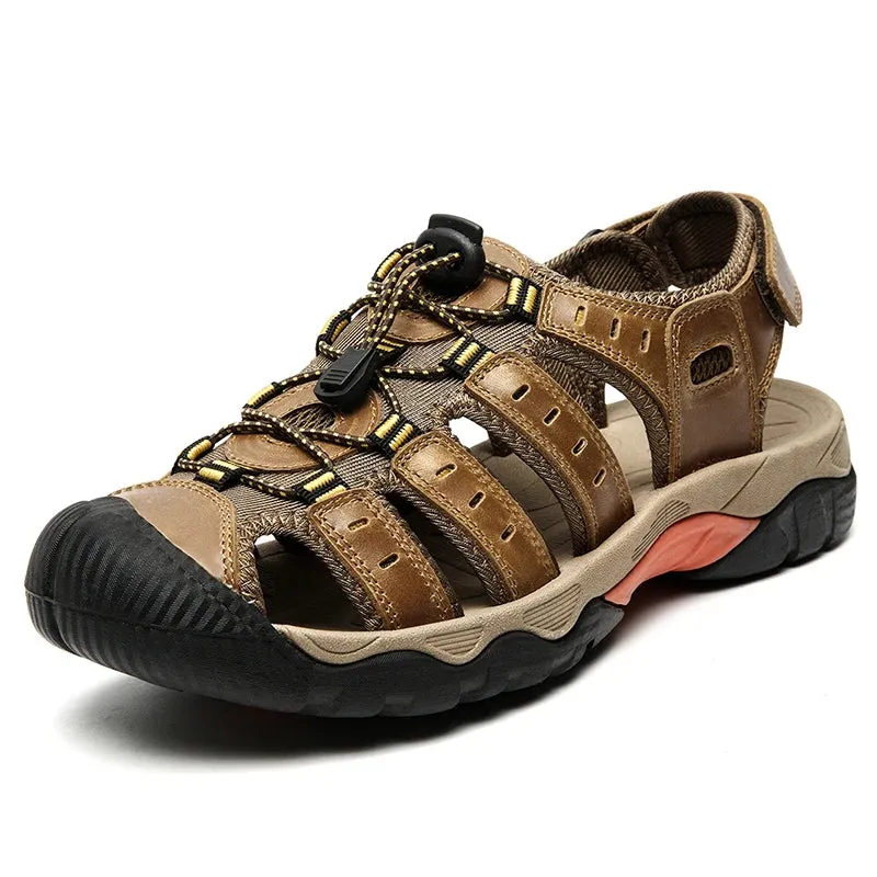 Sandals Sandals Global shipping Leather Sandals Large Great savings Comfort New Outdoor Soft Summer Shoes Men Men Genuine Roman Shoes Beach Men's Size Shoes