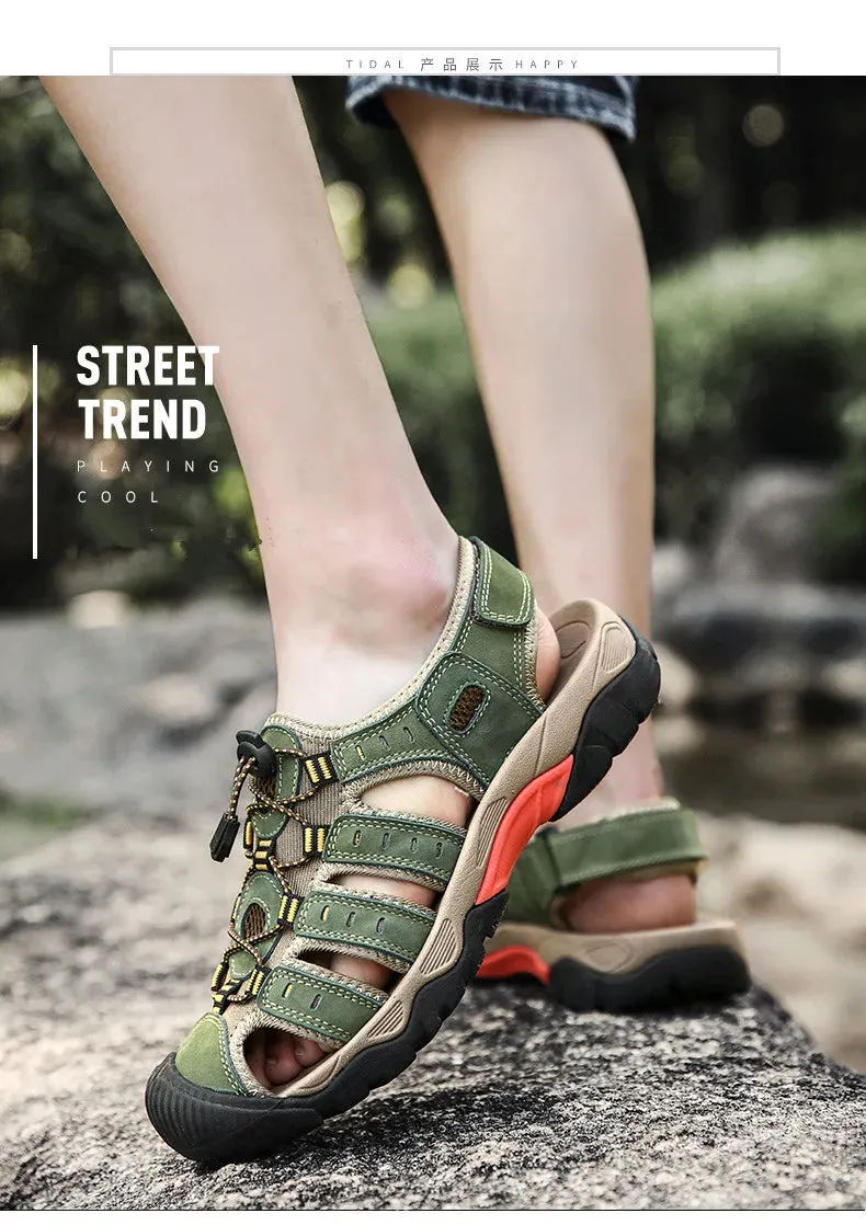 Sandals Sandals Global shipping Leather Sandals Large Great savings Comfort New Outdoor Soft Summer Shoes Men Men Genuine Roman Shoes Beach Men's Size Shoes
