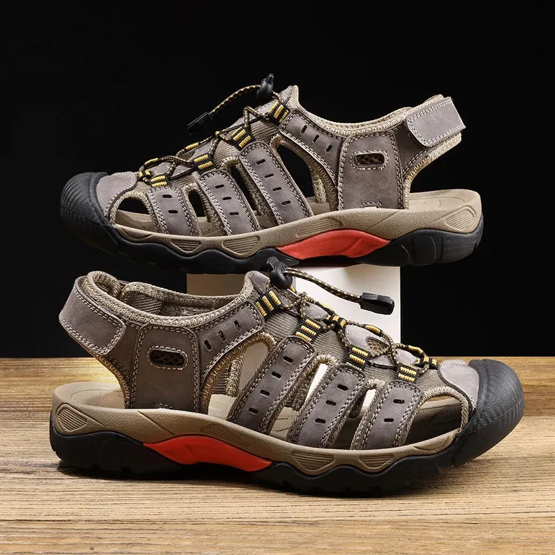 Sandals Sandals Global shipping Leather Sandals Large Great savings Comfort New Outdoor Soft Summer Shoes Men Men Genuine Roman Shoes Beach Men's Size Shoes