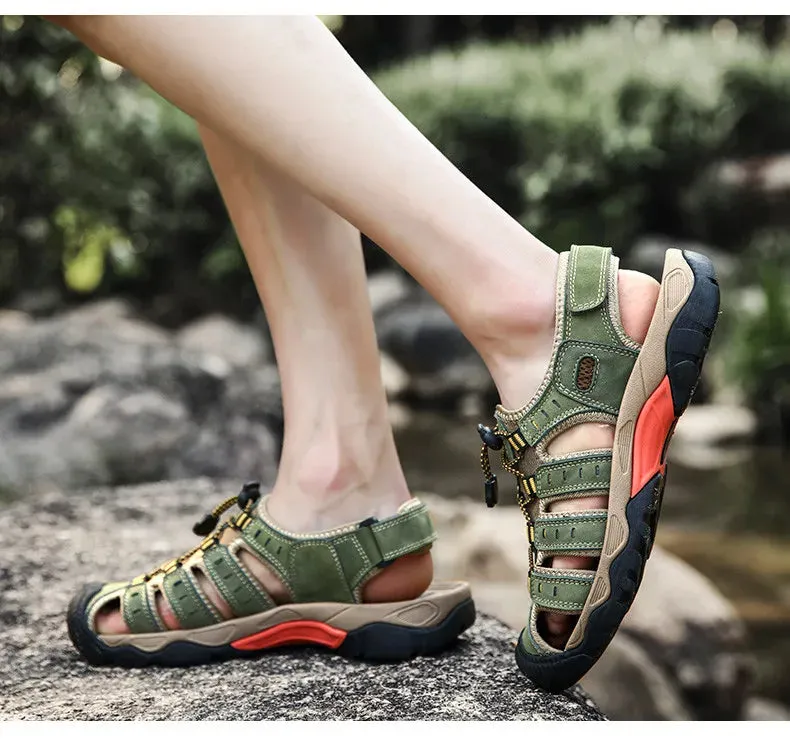 Sandals Sandals Global shipping Leather Sandals Large Great savings Comfort New Outdoor Soft Summer Shoes Men Men Genuine Roman Shoes Beach Men's Size Shoes