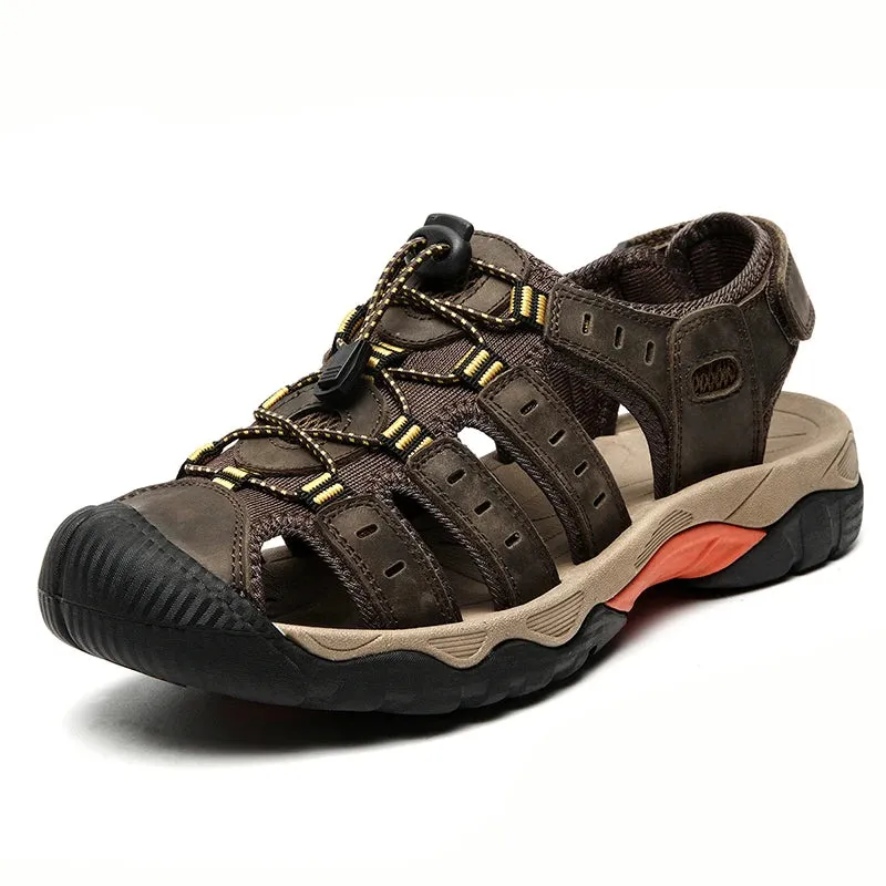 Sandals Sandals Global shipping Leather Sandals Large Great savings Comfort New Outdoor Soft Summer Shoes Men Men Genuine Roman Shoes Beach Men's Size Shoes