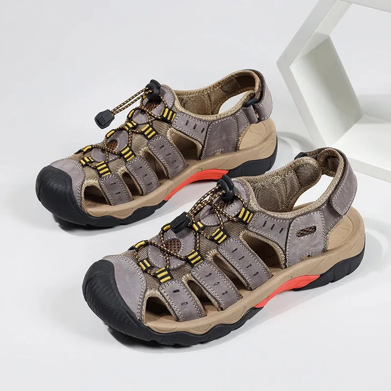 Sandals Sandals Global shipping Leather Sandals Large Great savings Comfort New Outdoor Soft Summer Shoes Men Men Genuine Roman Shoes Beach Men's Size Shoes